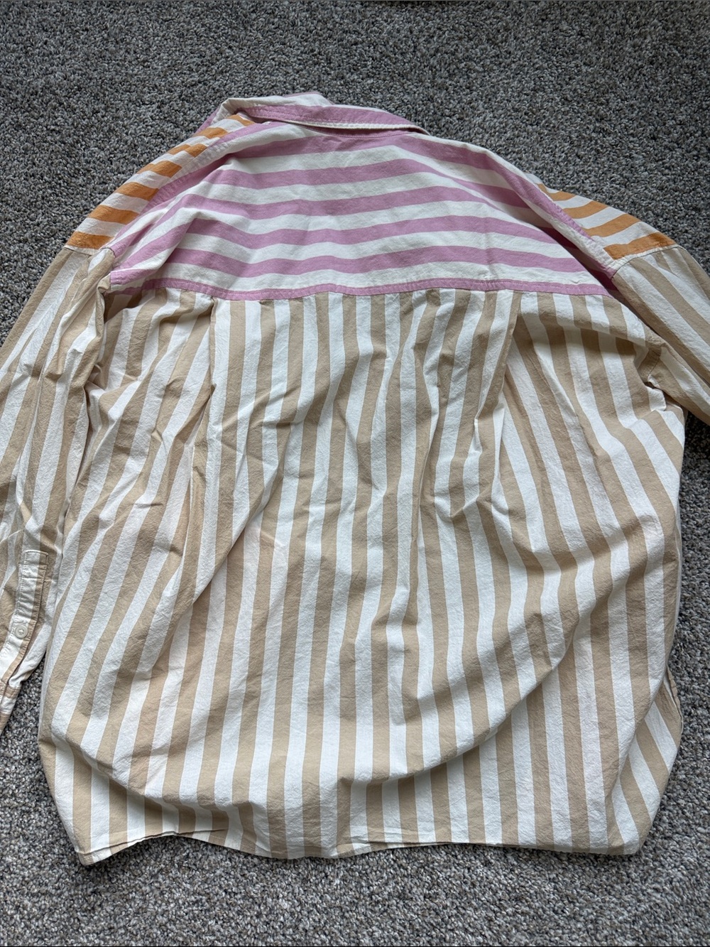Madewell Striped Button-Down Shirt - orange & cream - Picture 4 of 4